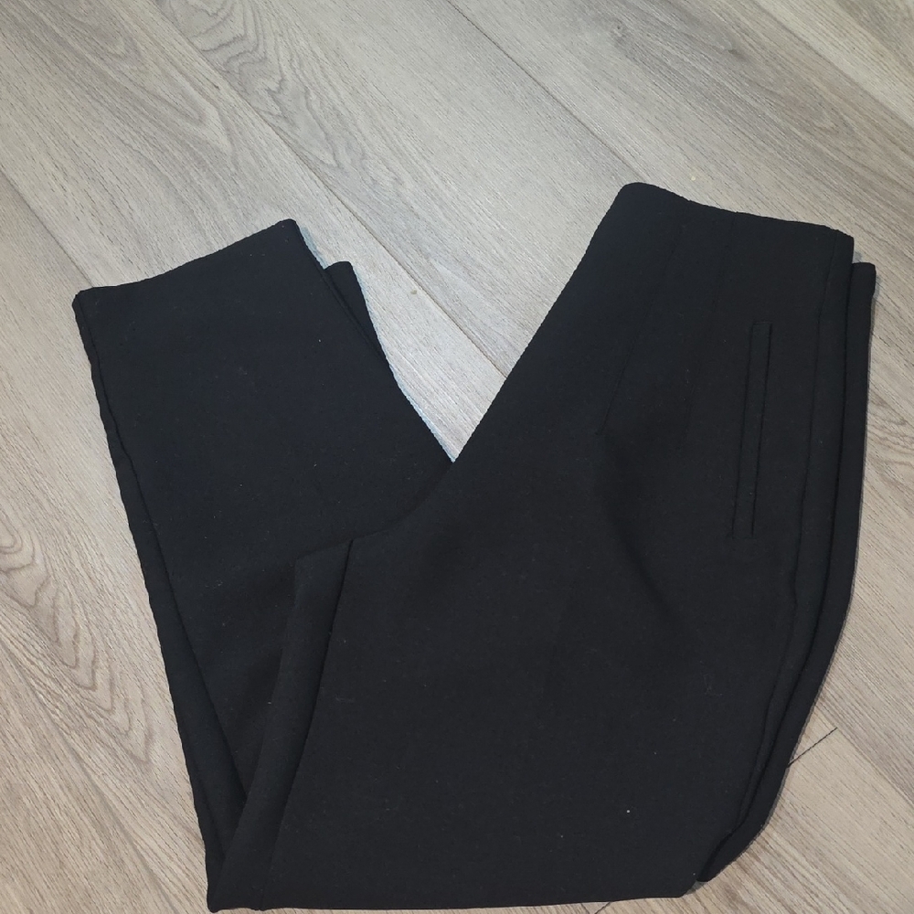 Zara Black High Waisted Straight Leg Trousers